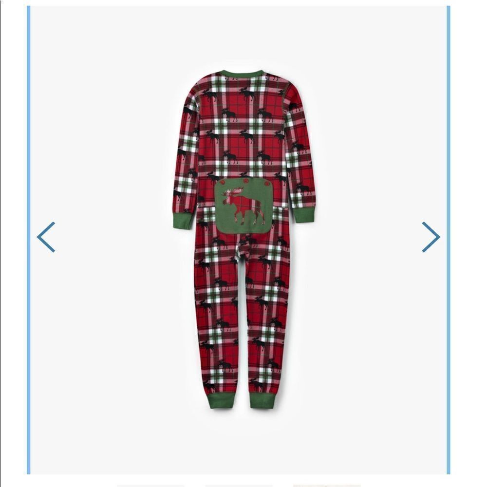 Little Blue House Holiday Moose On Plaid Union Suit